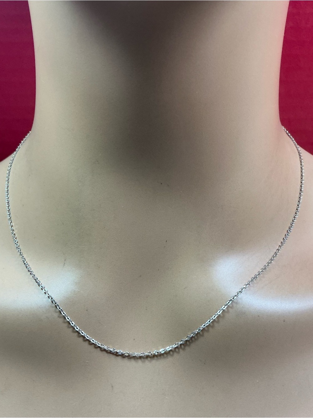 Sterling Silver Italian flat link chain / necklace. 18 inches long